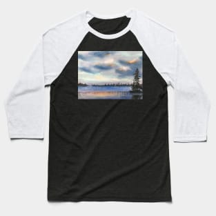 Mist on the Lake Before Dawn Baseball T-Shirt